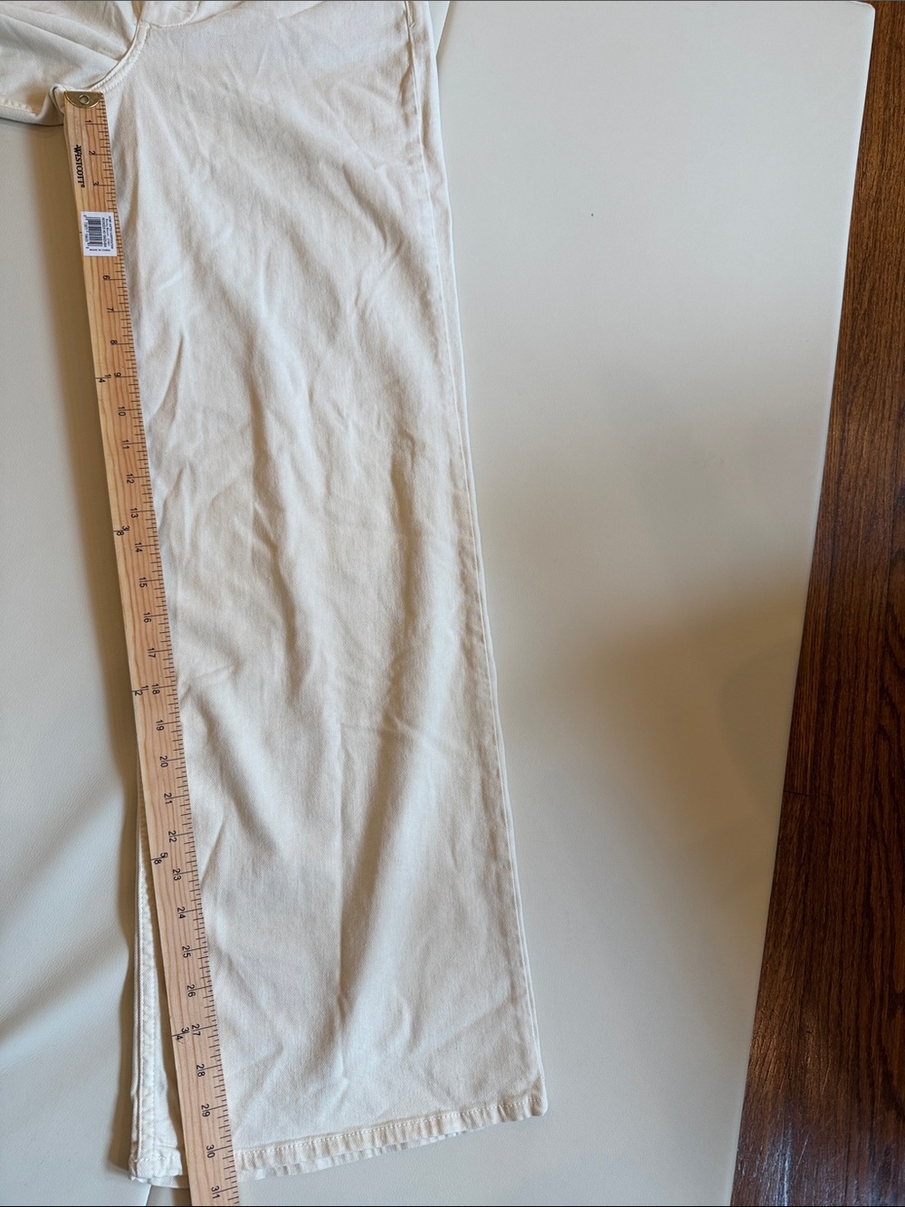New NWT Marine Layer Charlie Wide Leg Pant High Rise Cream Ivory Size 6 - Picture 7 of 9